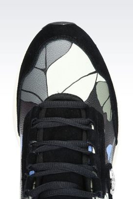 Armani Jeans Running Shoe In Leather