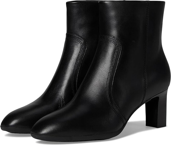 Cole Haan Grand Ambition 2.0 Alainne Booties Women's Boots Black Leather/Black Stack : 10 B - Medium