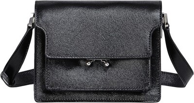 TRUNK SOFT mini bag in grey leather