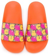 Thumbnail for your product : Gucci Children Strawberry Pattern Slides