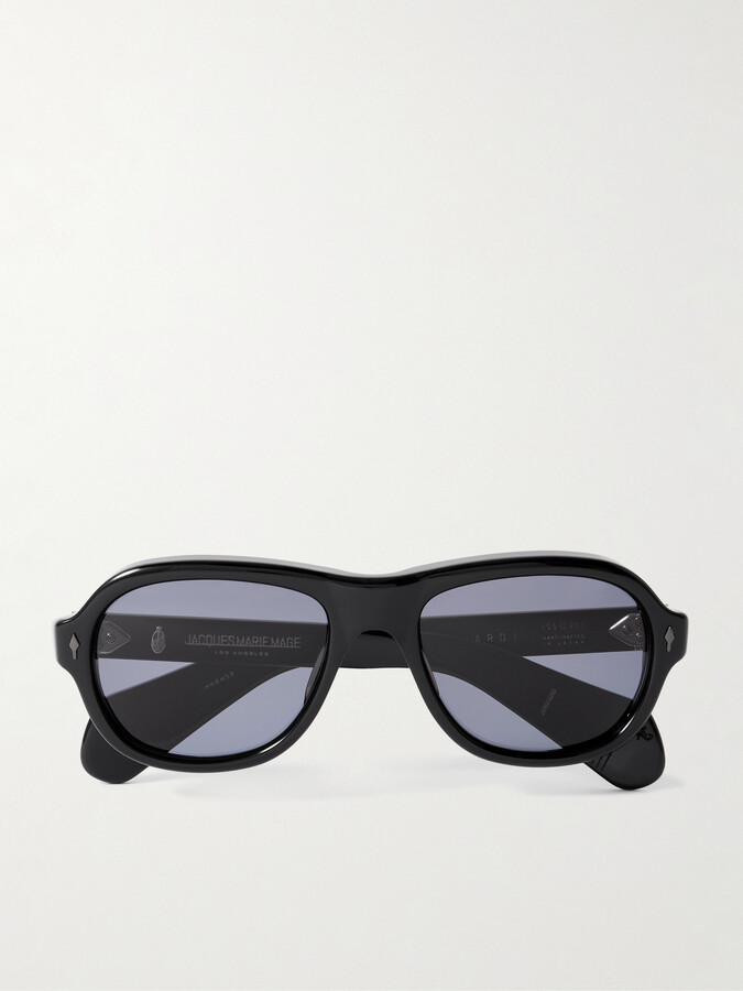 Jacques Marie Mage Richard Aviator-style Acetate Sunglasses - Black