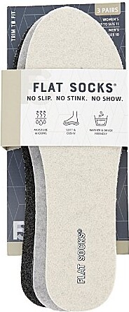 Flat Socks Micro Wool Cushioned Liners 3 Pack