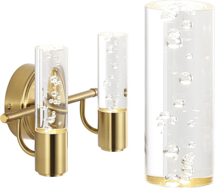 Jonathan Y Designs Bolha 2-Light Minimalist Modern Bubble Integrated Led Vanity Light