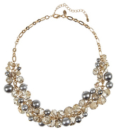Thumbnail for your product : Marks and Spencer M&s Collection Pearl Effect Glass Stone Cluster Necklace