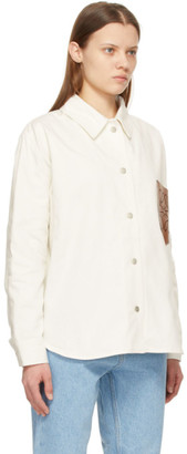 Loewe White Denim Leather Pocket Jacket