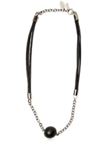 Thumbnail for your product : Tom Rebl Ball Pendent Woven Leather Necklace