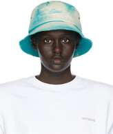 Thumbnail for your product : we11done Blue Iridescent Logo Hand-Bleached Bucket Hat