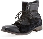 Thumbnail for your product : John Varvatos Fleetwood Leather/Velvet Boot, Black