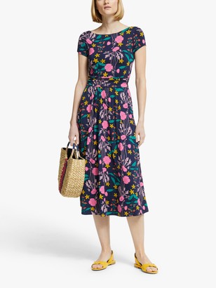 Boden Faye Floral Midi Dress, Navy/Garden Charm