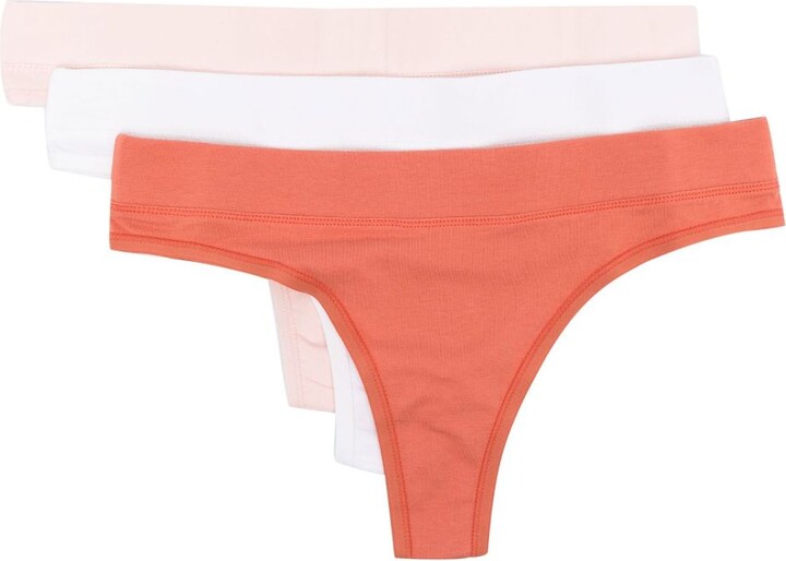 Organic Basics Pink Organic Cotton Thongs ThreePack ShopStyle
