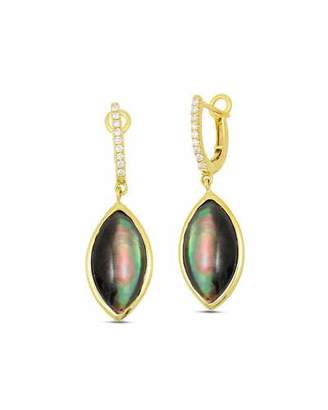 Frederic Sage Luna 18K Gold & Black Mother-of-Pearl Marquis Drop Earrings