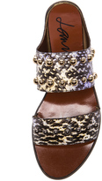 Thumbnail for your product : Lanvin Snakeskin Flat Sandals with Studs