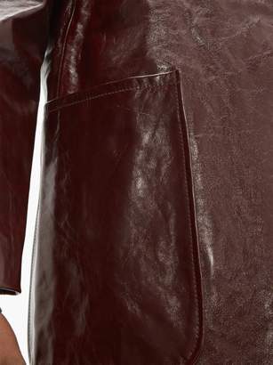 Officine Generale Estelle Patent Leather Overcoat - Womens - Burgundy