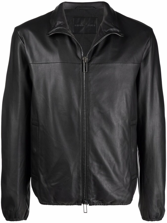 Emporio Armani Men's Leather & Suede Jackets | ShopStyle UK