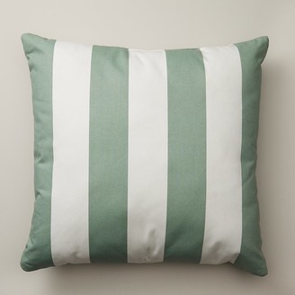 Indigo Bold Stripe Seafoam Outdoor Pillow 18" X 18"