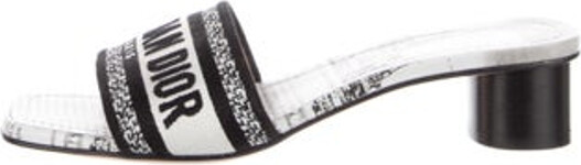 Christian Dior Slides Black & White Printed Includes Dust Bag Designer