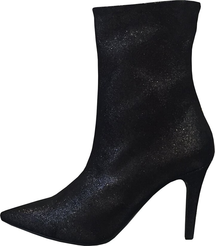 Lorenzo Masiero Women's W183A247 Glitter Ankle Stiletto Heel Black Boots -  ShopStyle
