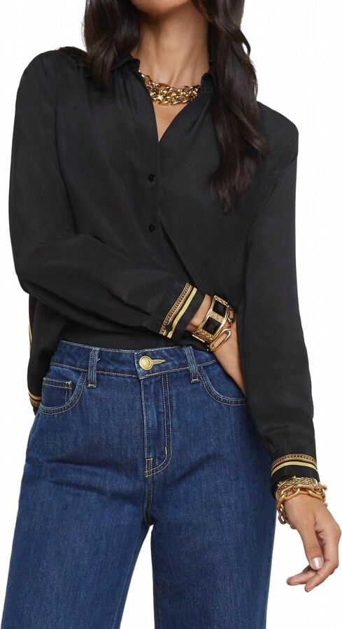 L'Agence Gio Blouse In Black Gold