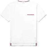 Thumbnail for your product : Thom Browne Slim-Fit Grosgrain-Trimmed Cotton-Jersey T-Shirt