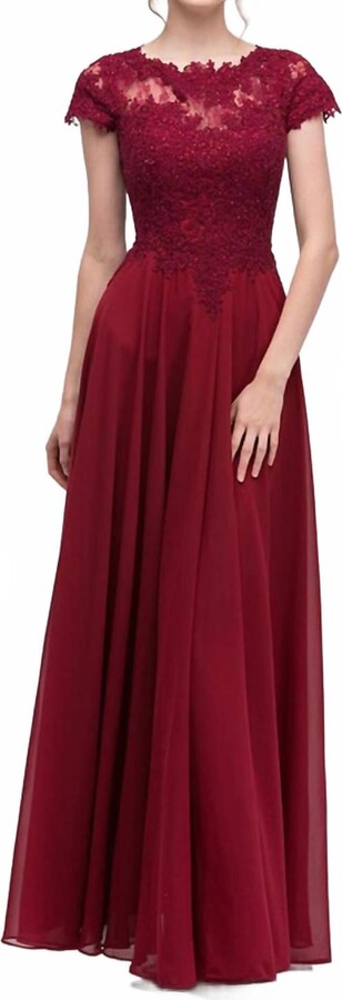 Eureka Adaline Formal Dress In Burgundy