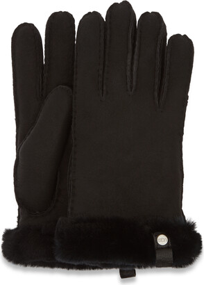 UGG Black Leather Gloves For Women | ShopStyle UK