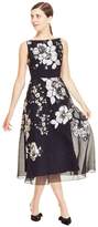 Thumbnail for your product : Lela Rose Degrade Floral Fil Coupe Boatneck Full Skirt Dress
