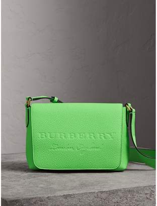 Burberry Small Embossed Neon Leather Messenger Bag