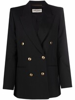 Thumbnail for your product : Saint Laurent Double-Breasted Wool Blazer