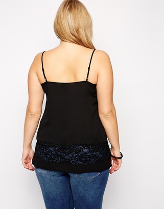ASOS CURVE Cami Top With Lace Panel