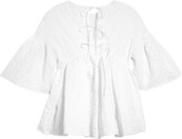 Thumbnail for your product : Cecilie Bahnsen Fawn Bell Sleeve Cotton Blend Matelassé Top