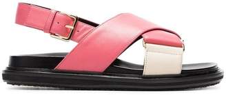 Marni pink Fussbett cross-over leather sandals