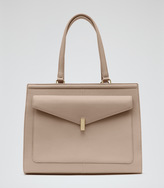 Thumbnail for your product : Reiss Lennox LOCK DETAIL HANDBAG BISCUIT