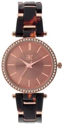 INC International Concepts Women's Metal & Acrylic Link Bracelet Watch 35mm, Created for Macy's