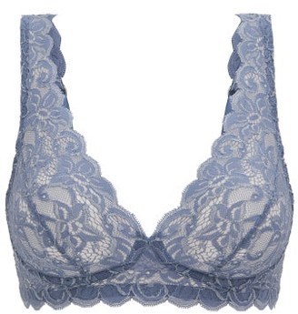 Hanro Moments Floral-lace Soft-cup Bra - Blue
