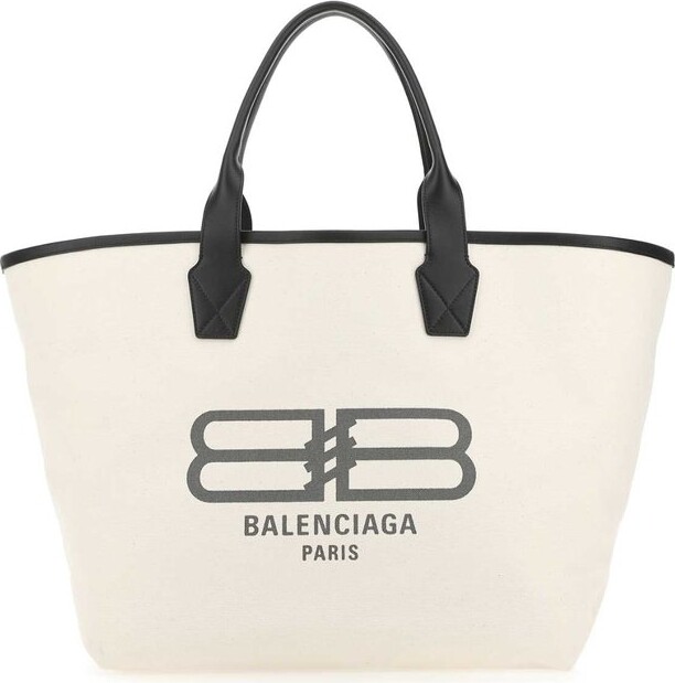 Balenciaga Large Cities Paris Jumbo Tote Bag - Neutrals