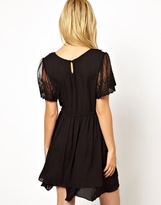 Thumbnail for your product : Mina Smock Dress With Lace Sleeve