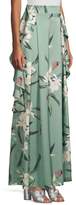 Thumbnail for your product : PatBO Orchid Print Ruffled Wide Leg Pants