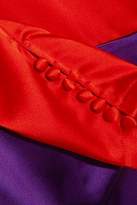 Thumbnail for your product : ATTICO Smocked Two-tone Satin Mini Wrap Dress