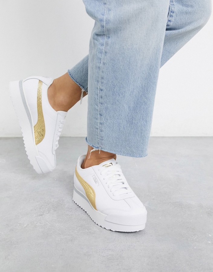 Puma Roma Amor Metal sneakers in white - ShopStyle