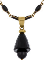 Thumbnail for your product : Isabel Marant Brass & Black Baker Street Pendant Necklace
