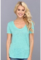 Thumbnail for your product : Three Dots S/S Tee w/ Rounded Front Baseball Hem
