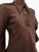 Thumbnail for your product : Ellery Obsessed Panelled Ruffled Satin Blouse - Dark Brown