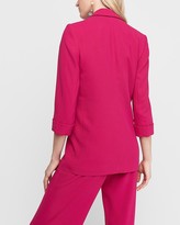Thumbnail for your product : Express Rolled Sleeve Notch Collar Boyfriend Blazer
