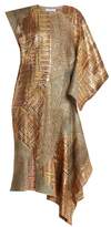 Thumbnail for your product : J.W.Anderson Asymmetric-detail Patchwork Jacquard Dress - Womens - Gold