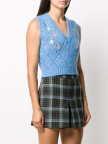 Thumbnail for your product : Alessandra Rich Floral Embroidered Sweater Vest