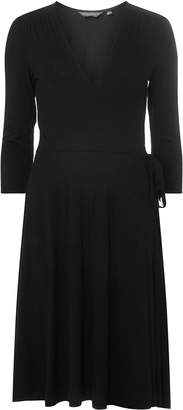 Dorothy Perkins Womens **Tall Black Jersey Wrap Skater Dress, Black