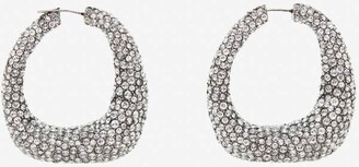 Alexander McQueen Women's Molten Pave Earrings In Antique Silver