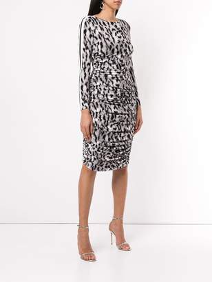 Norma Kamali leopard print striped dress