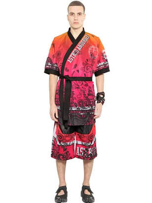 Gradient Printed Techno Mesh Kimono
