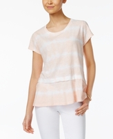 Thumbnail for your product : Style&Co. Style & Co Style & Co Petite Cotton Striped Tie-Dye Flounce Top, Created for Macy's